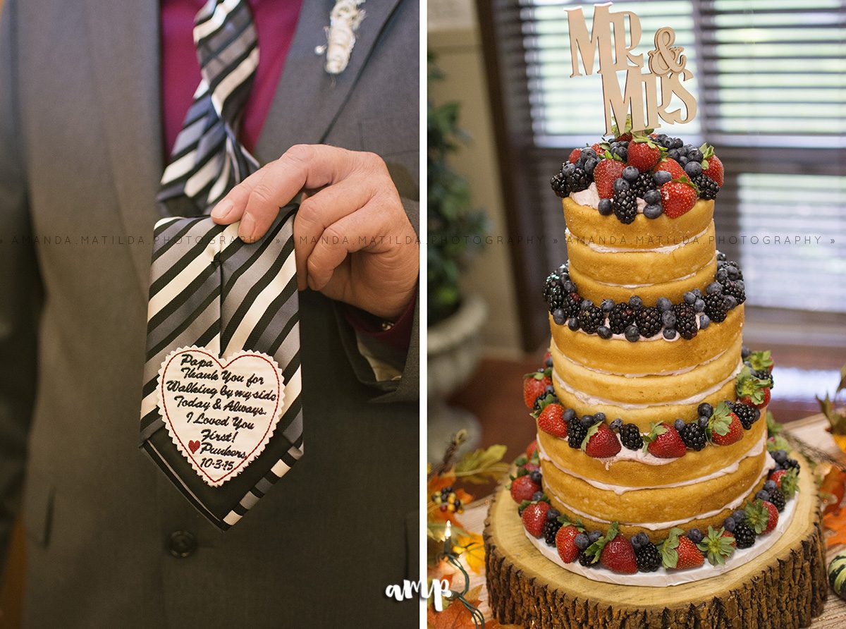 Dad's Tie Detail and naked cake | Grand Junction Wedding Photographer