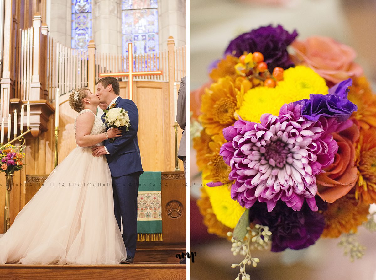 autumn wedding purple, sage and orange | Grand Junction Colorado wedding photographer