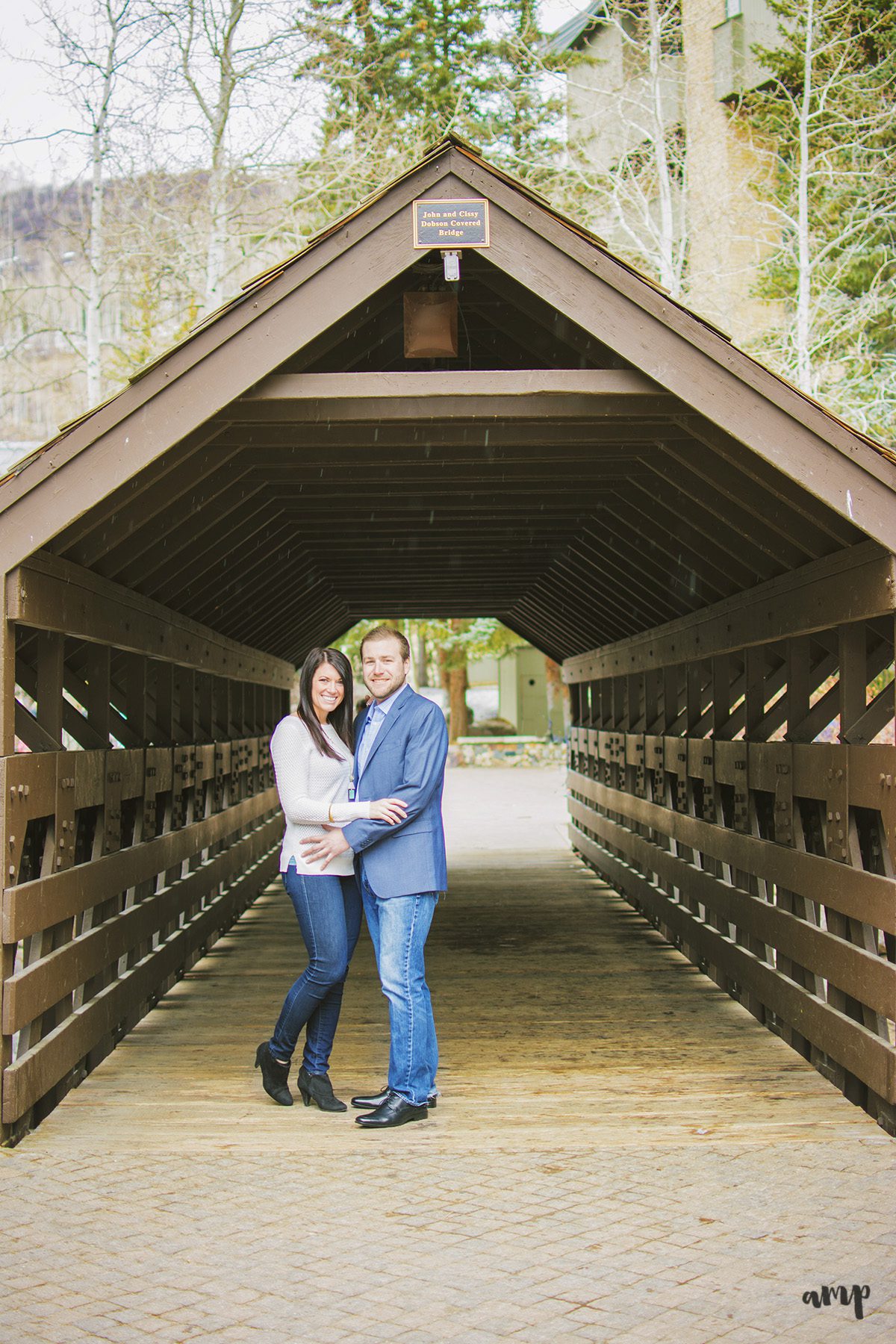 Vail Village Covered Bridge | Vail Engagement photographer