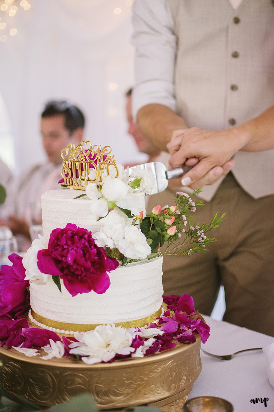 cutting the cake | Ali and Joe's #gardenwedding by amanda.matilda.photography | Colorado Wedding Photographer