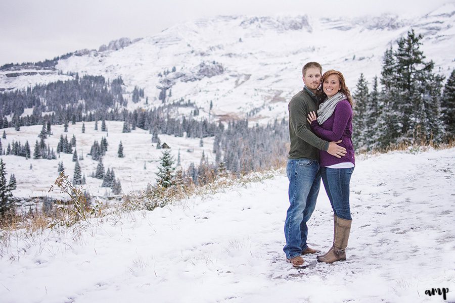 Crested Butte engagement photos | snowy mountain engagement session