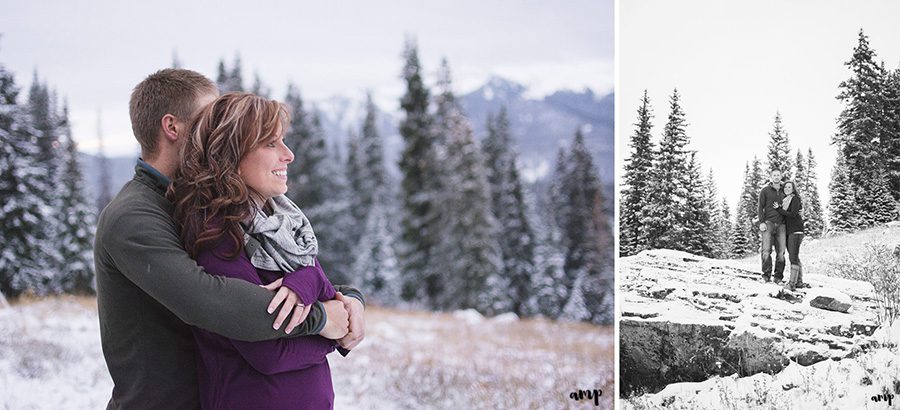 Crested Butte engagement photos | snowy mountain engagement session