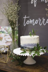 Watercolor concrete cake by Cakelady Creations designed with Stonewood Vintage