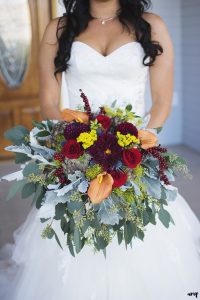 Large bridal bouquet with greenery