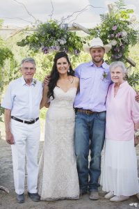 Wedding family photo with grandparents