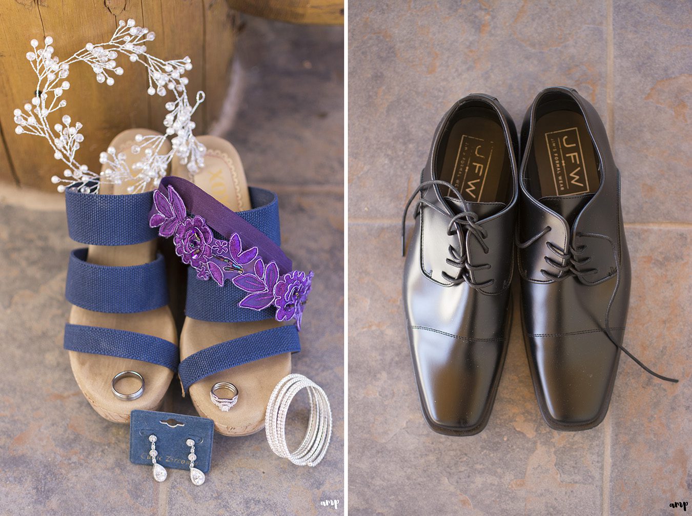 Wedding details for an eggplant purple wedding