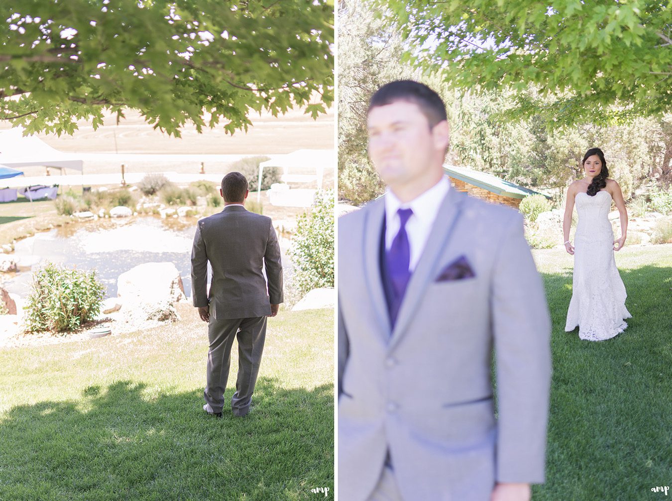 Bride and groom's first look