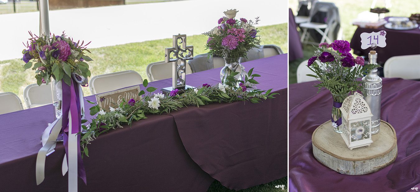 Wedding details for an eggplant purple wedding