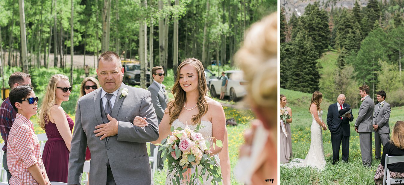 Bride walking down the aisle