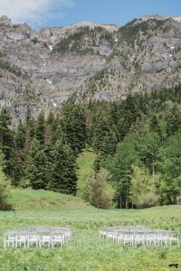 Wedding ceremony location in the Ouray mountains amphitheater