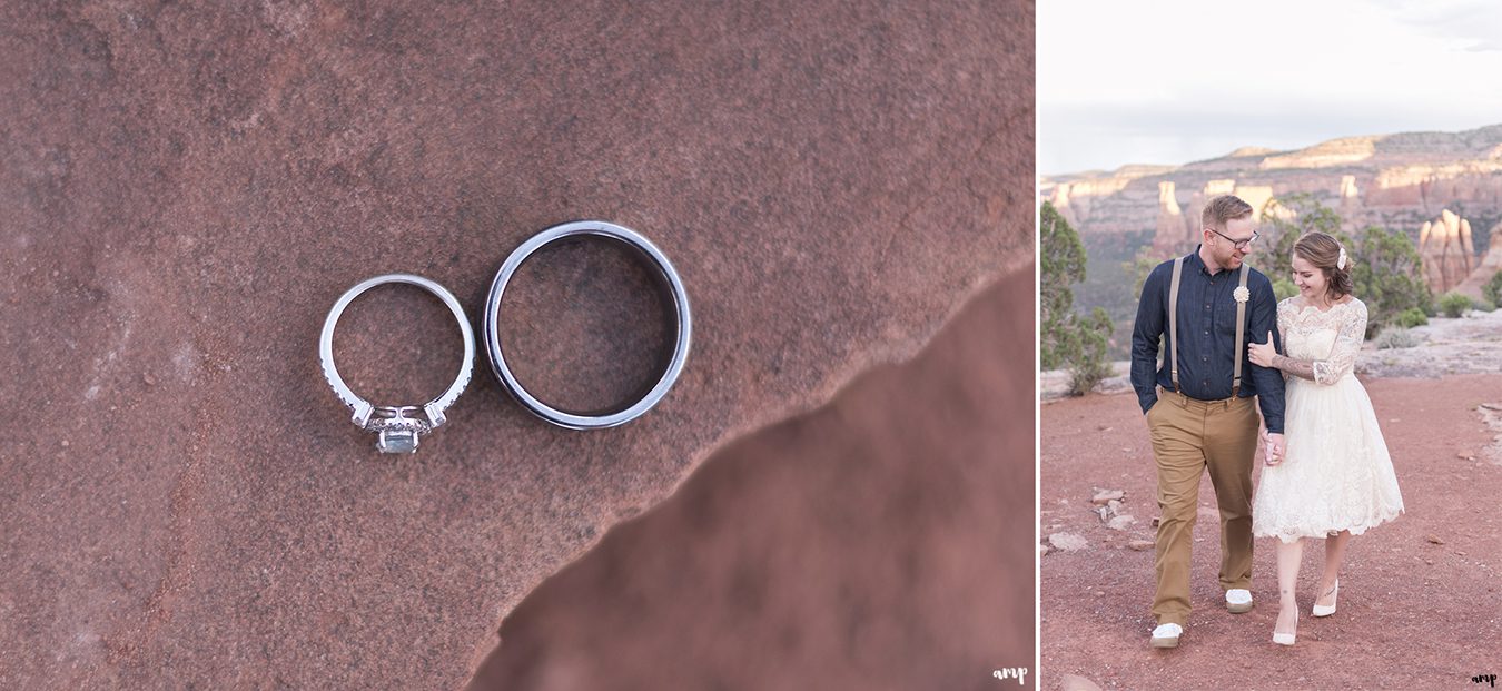 Rings on the red rock of the Colorado National Monument