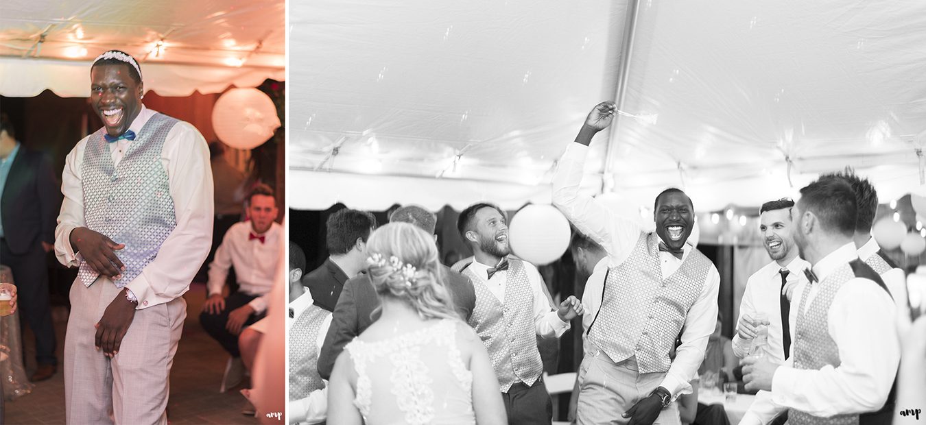 Garter toss at the Crested Butte Mountain Wedding Garden 