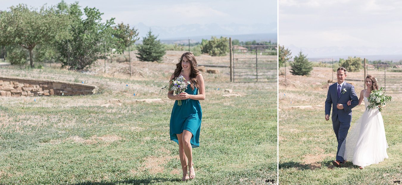 Bride walking down the aisle of her Montrose Botanic Garden Elopement