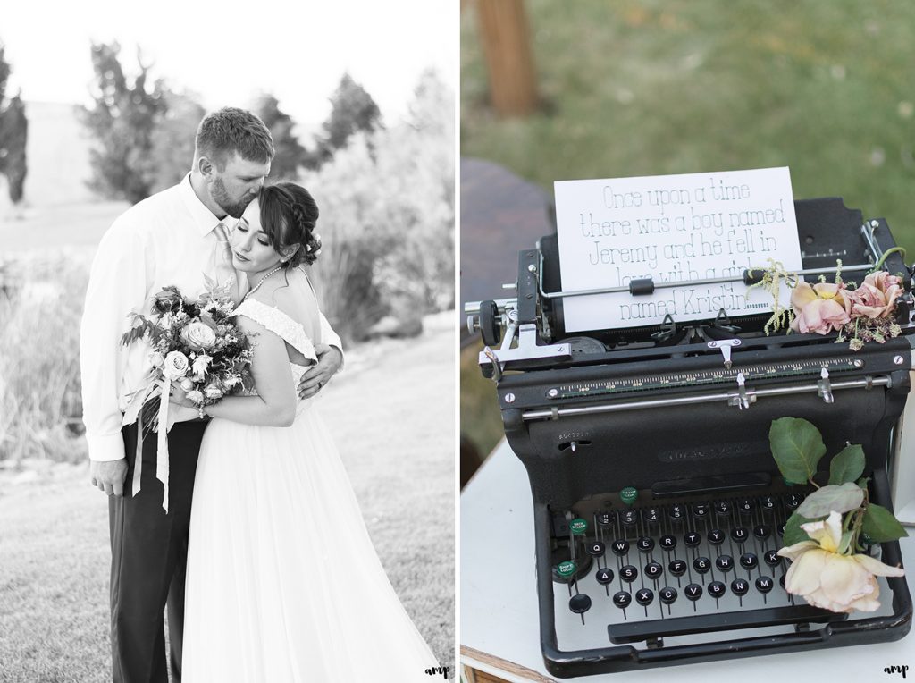 Vintage type writer used in wedding