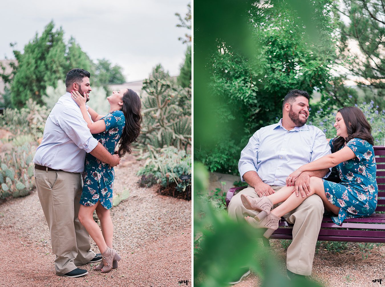 Engagement session in the Montrose Botanic Garden xeriscape
