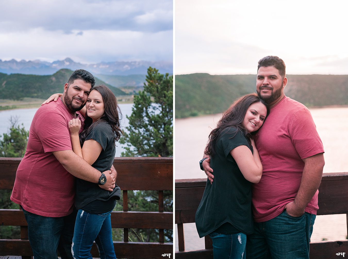 Engagement photos at the Ridgway state park overlook