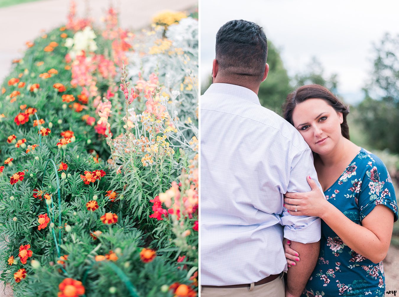 Engaged couple in the Montrose Botanic Gardens