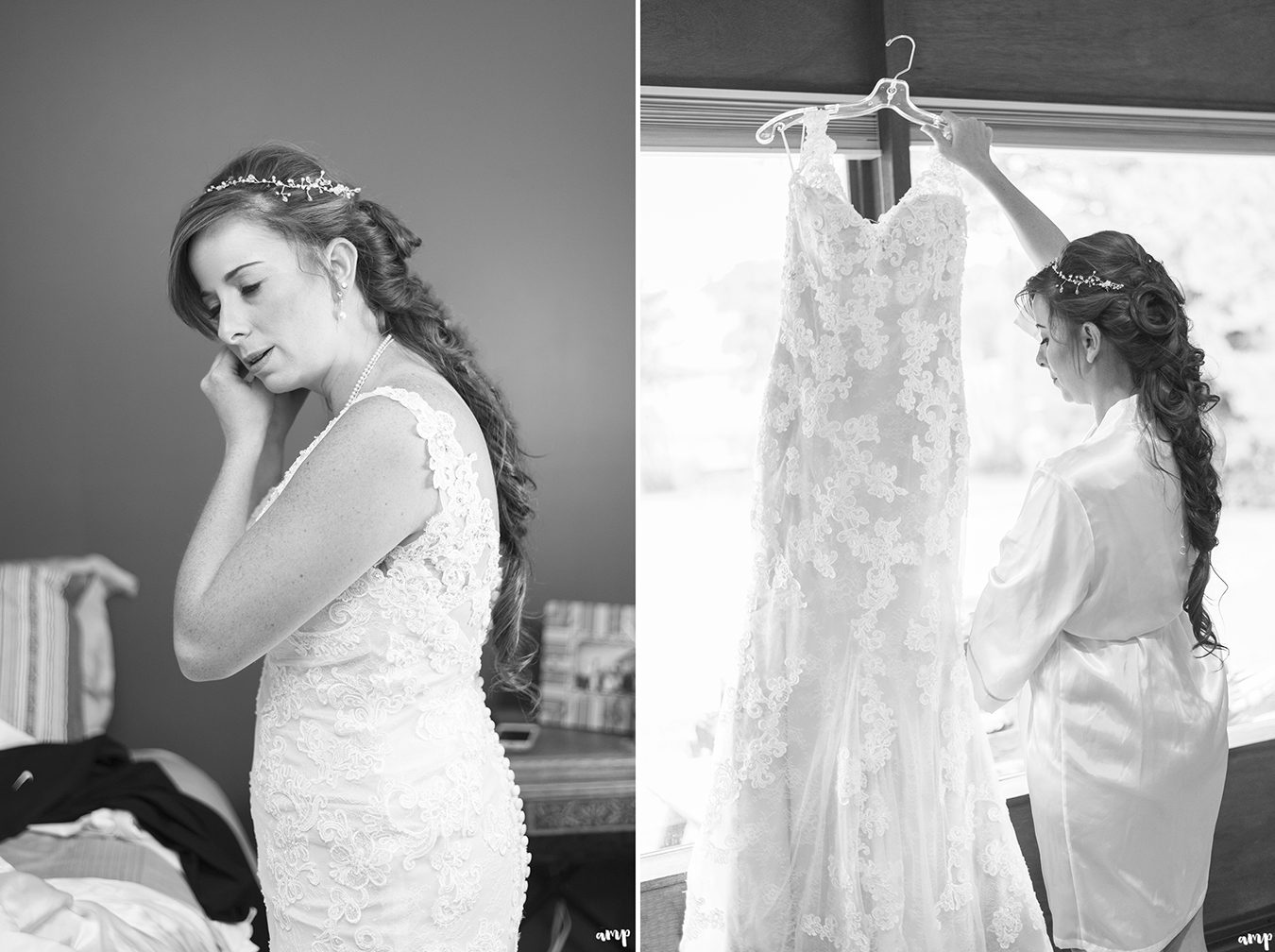 Bride getting ready for her gunnison wedding along ohio creek