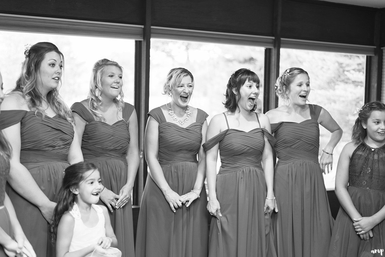 Bridesmaids reaction to seeing bride