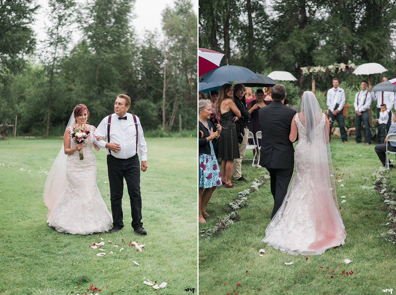 Bride walking down the aisle