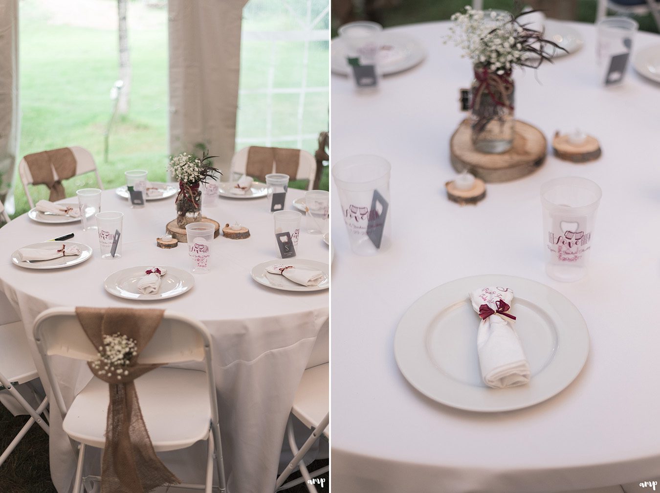 Table setting for Gunnison wedding reception