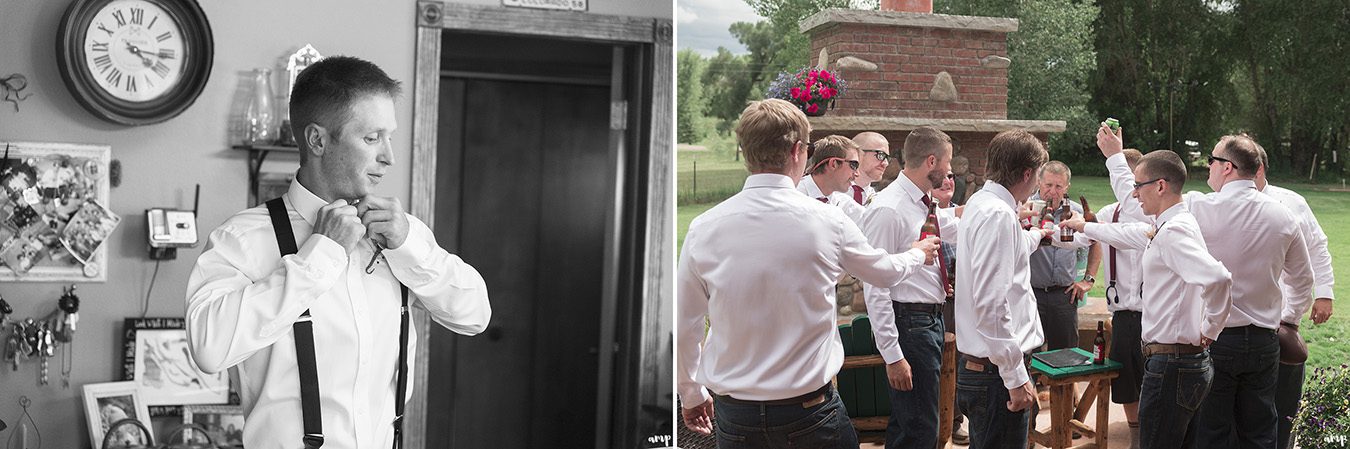 Groom getting ready for the Gunnison Wedding