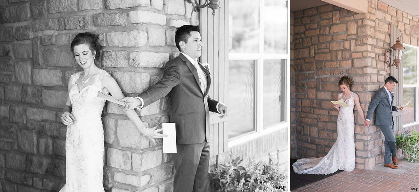 Bride and Groom exchanging love letters before their wedding
