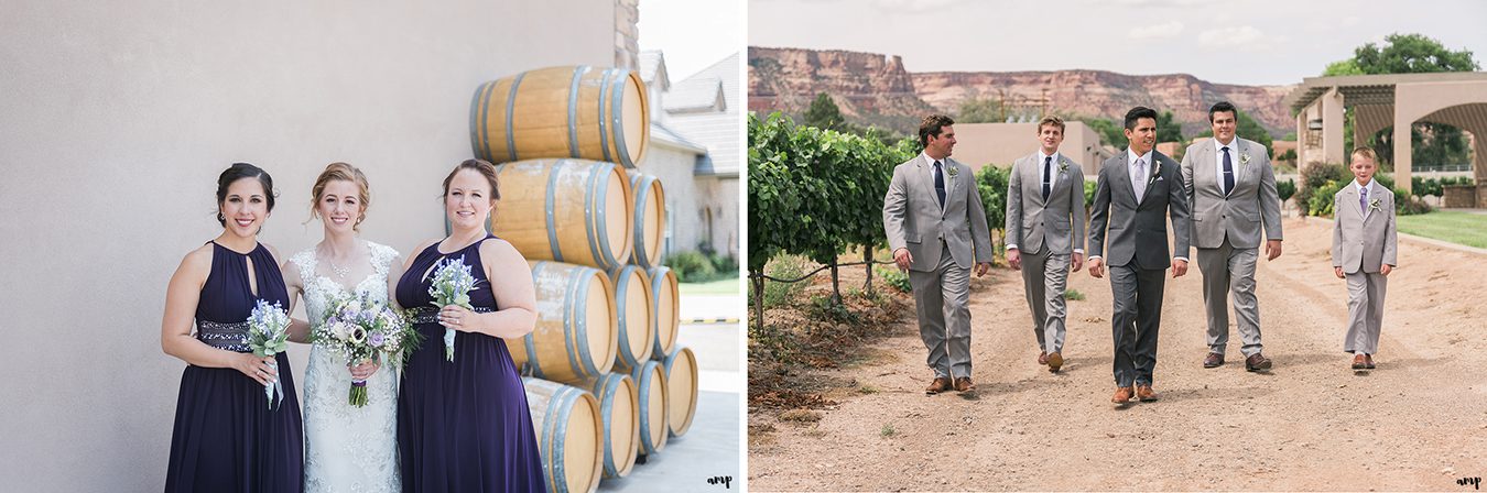 Bridal party photos at Two Rivers Winery