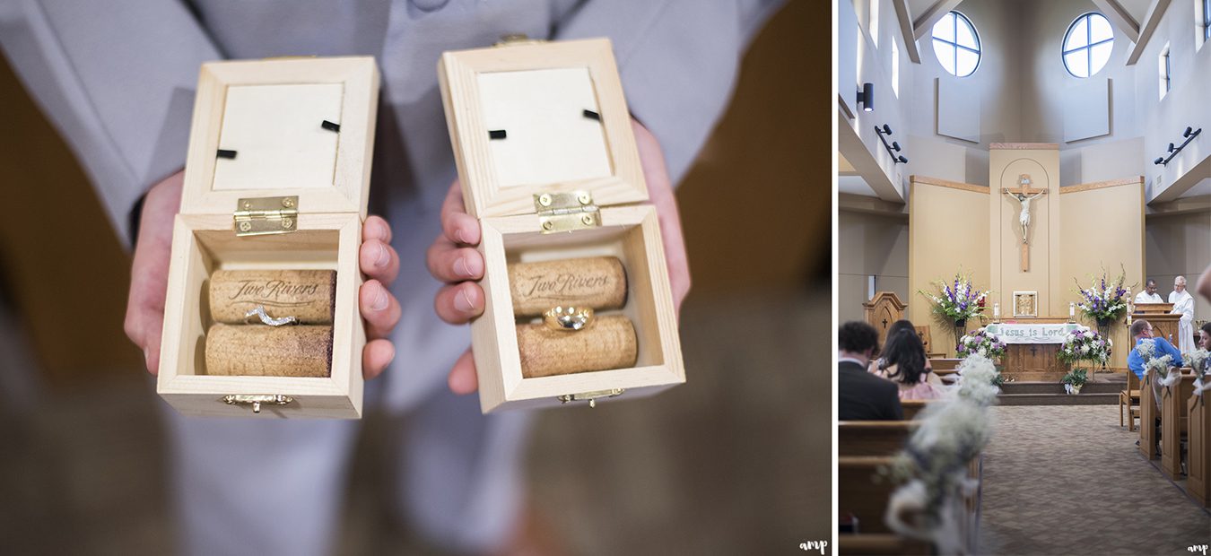 Wedding ring boxes with wine corks