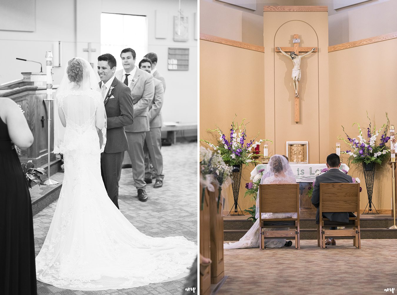 Wedding ceremony at Sacred Heart Catholic Church in Fruita