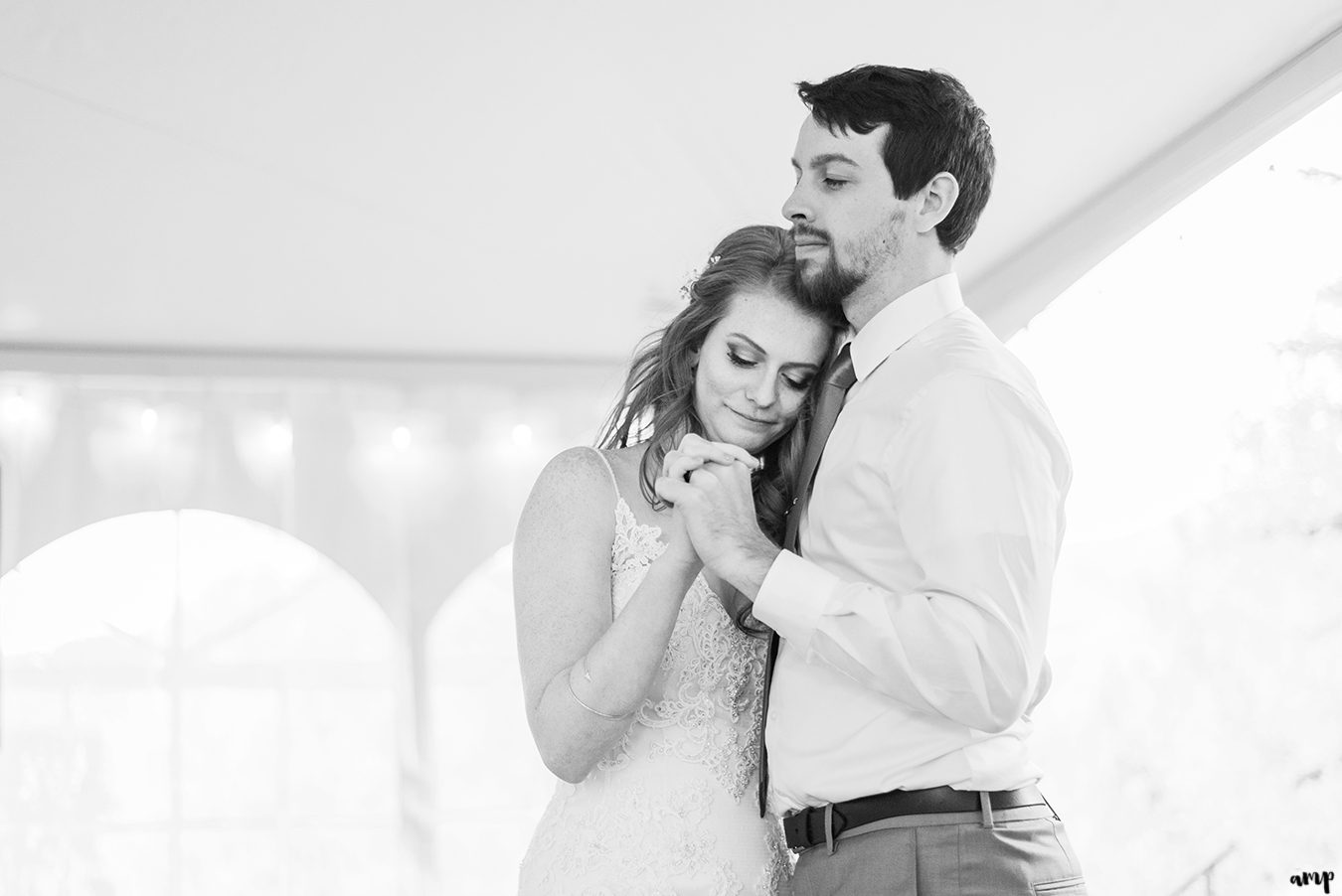 Bride and groom's first dance at the Mountain Wedding Garden