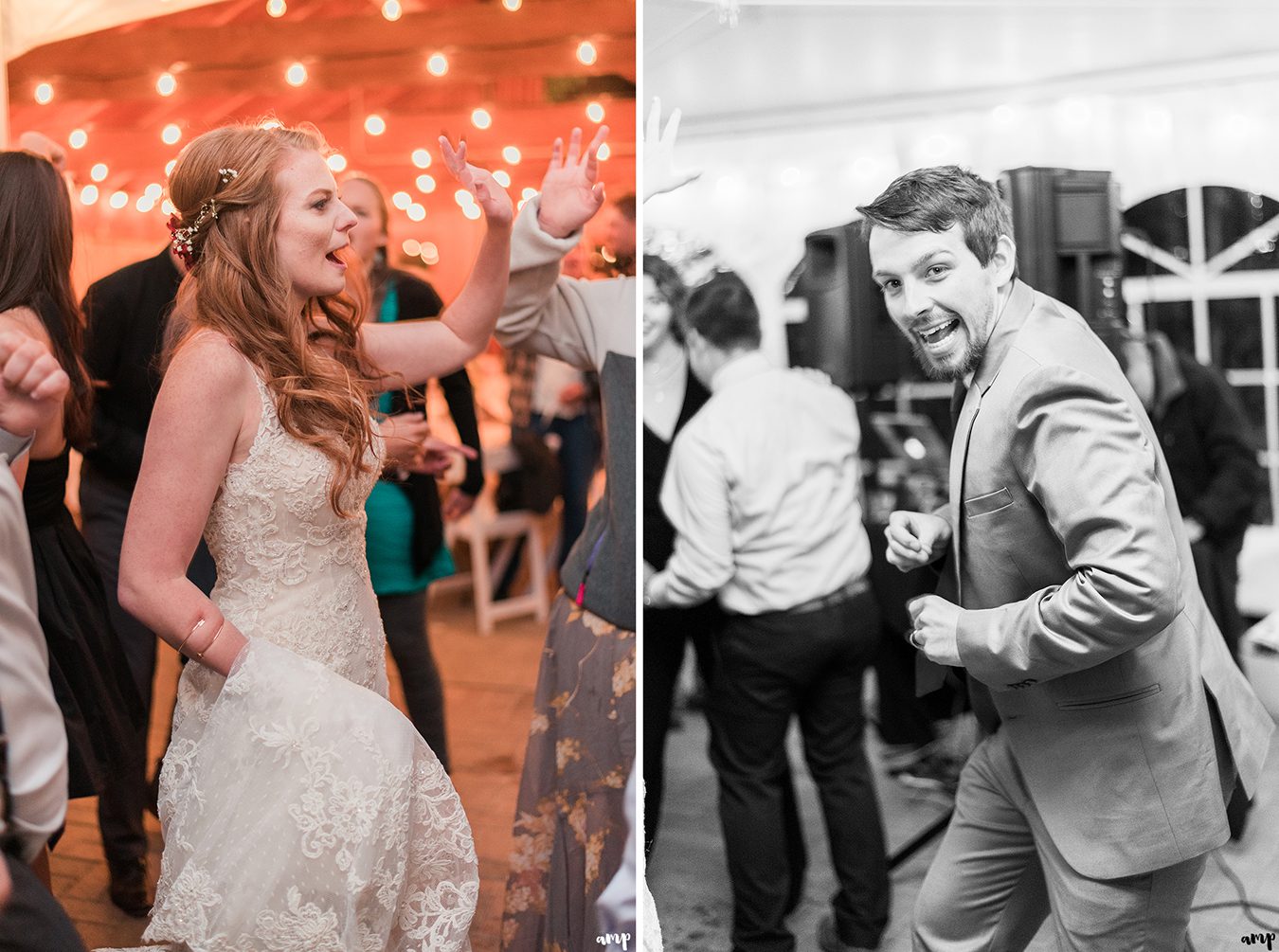 Bride and groom dancing at their wedding reception at the mountain wedding garden in crested butte