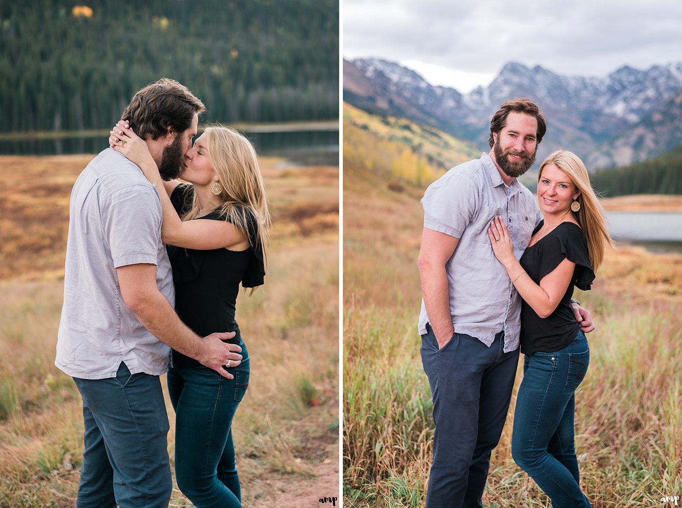 Couple at Piney River Ranch in the fall