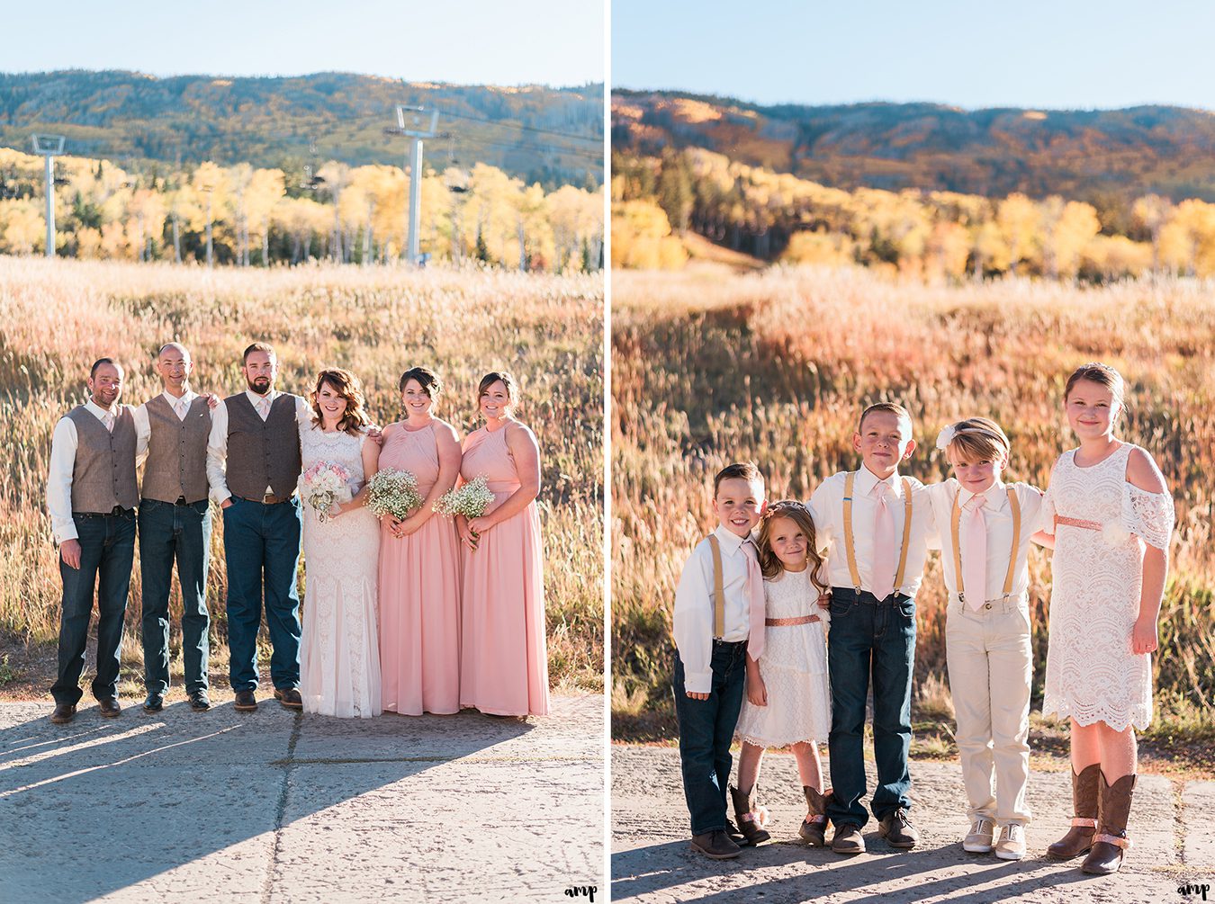 Bridal party and bride & groom's kids