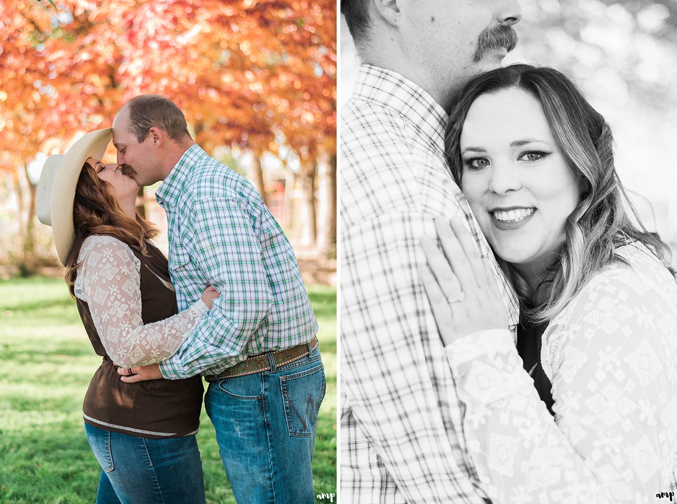 Fall engagement photos on a ranch