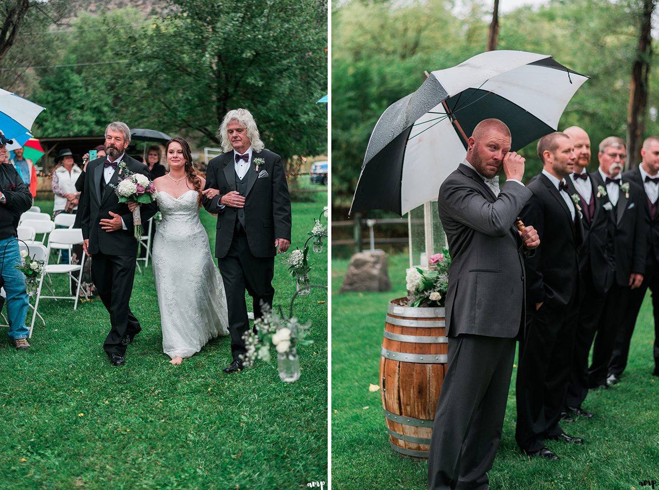 Groom seeing his bride for the first time