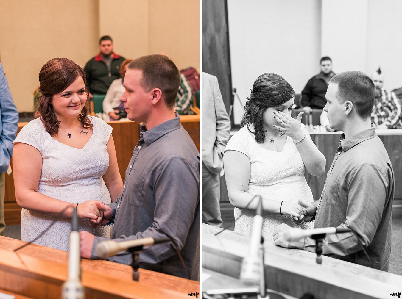 Couple exchanges vows in the Courthouse Wedding in Omaha