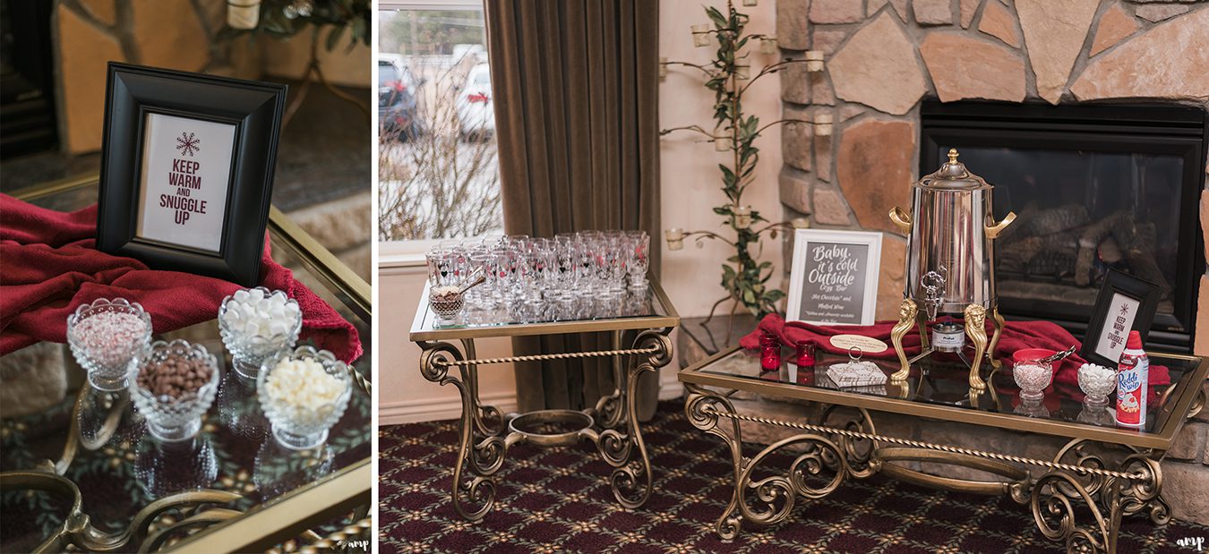 Hot cocoa and mulled wine bar by R&R Events at Two Rivers Winery