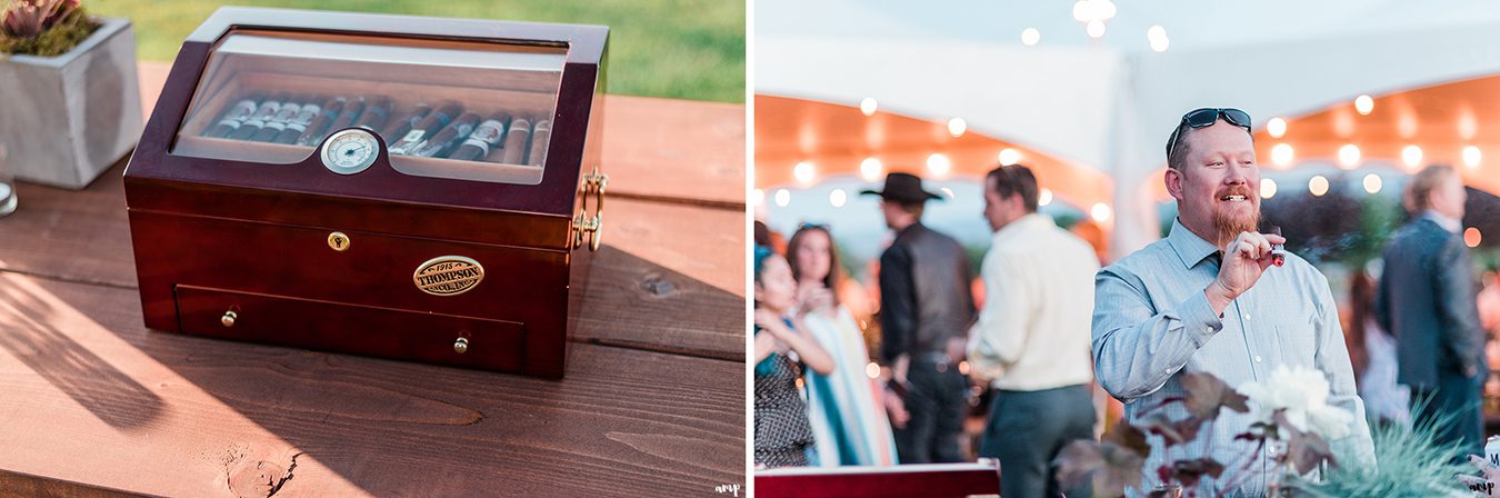 Cigar table | Grand Junction Backyard Wedding | amanda.matilda.photography