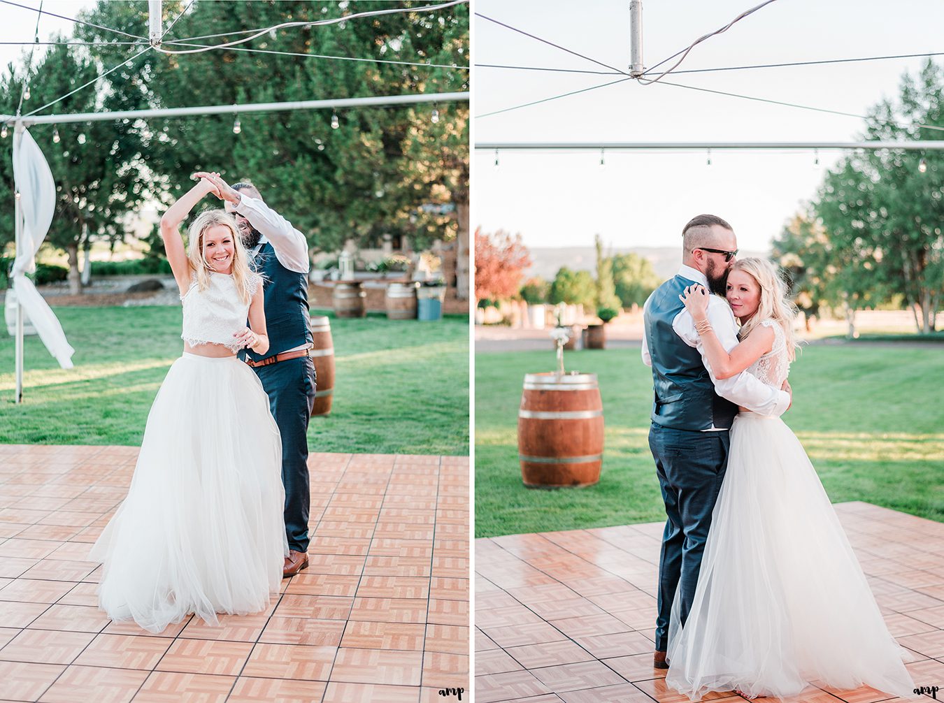 Beth and Dustin's first dance | Grand Junction Backyard Wedding | amanda.matilda.photography
