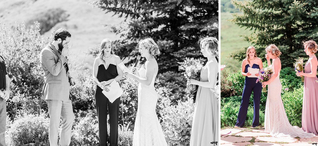 Dan and Courtney crying during their vows