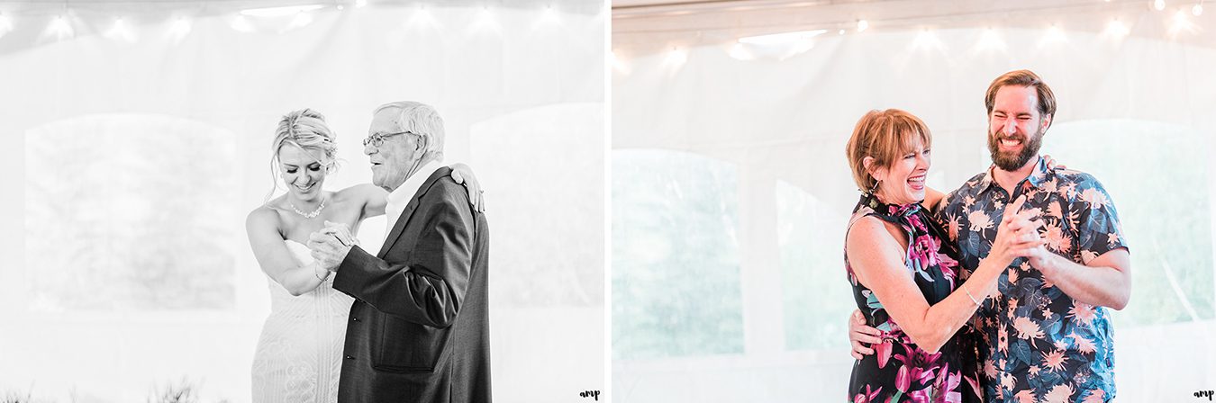 First dance with the parents at the Mountain Wedding Garden