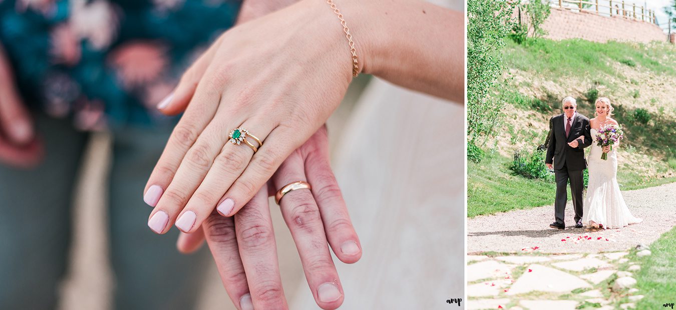 Bride walks down the aisle at the Crested Butte Mountain Wedding Garden