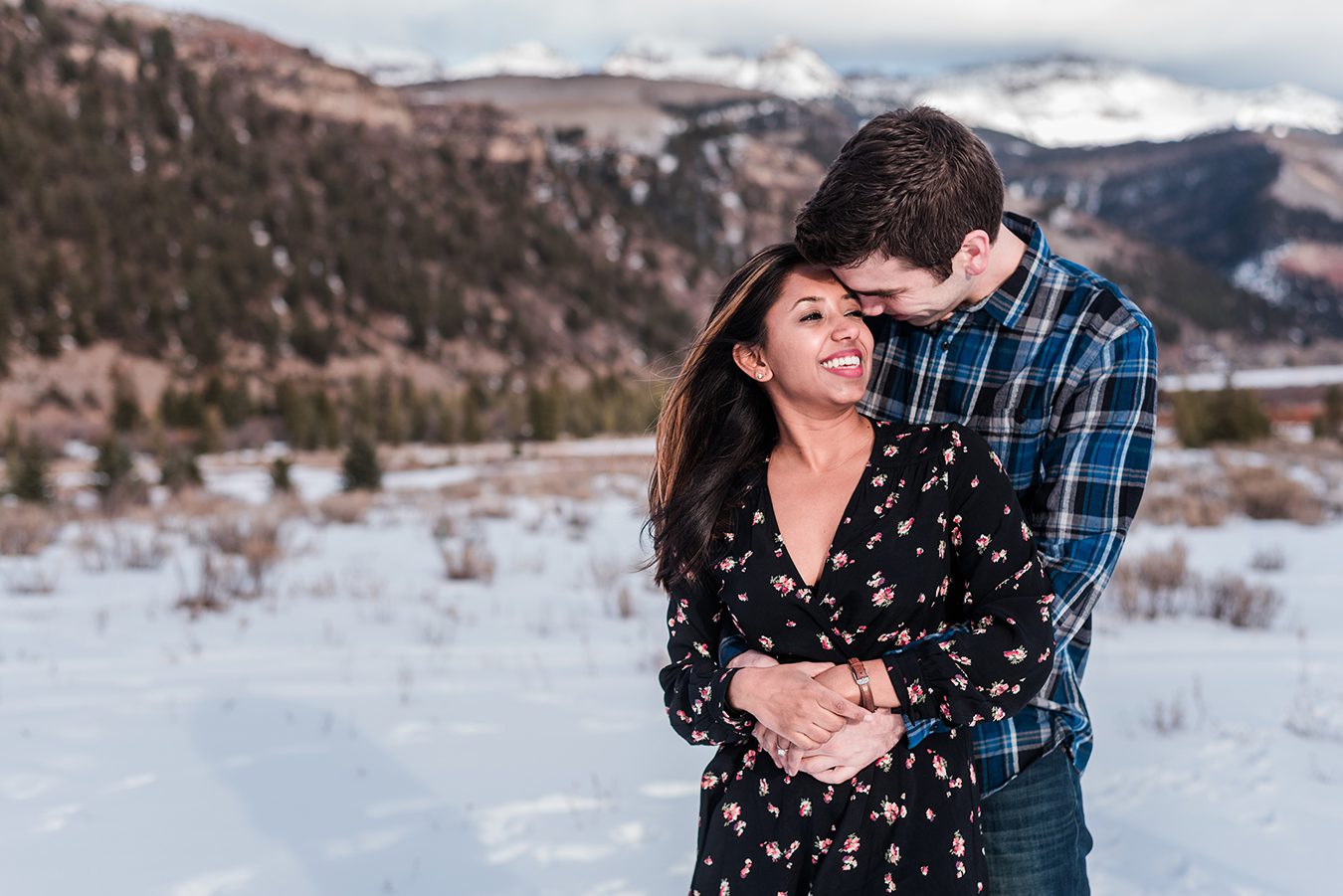 Bo & Shivani's Winter Engagement Photos in Telluride | Amanda Matilda Photography