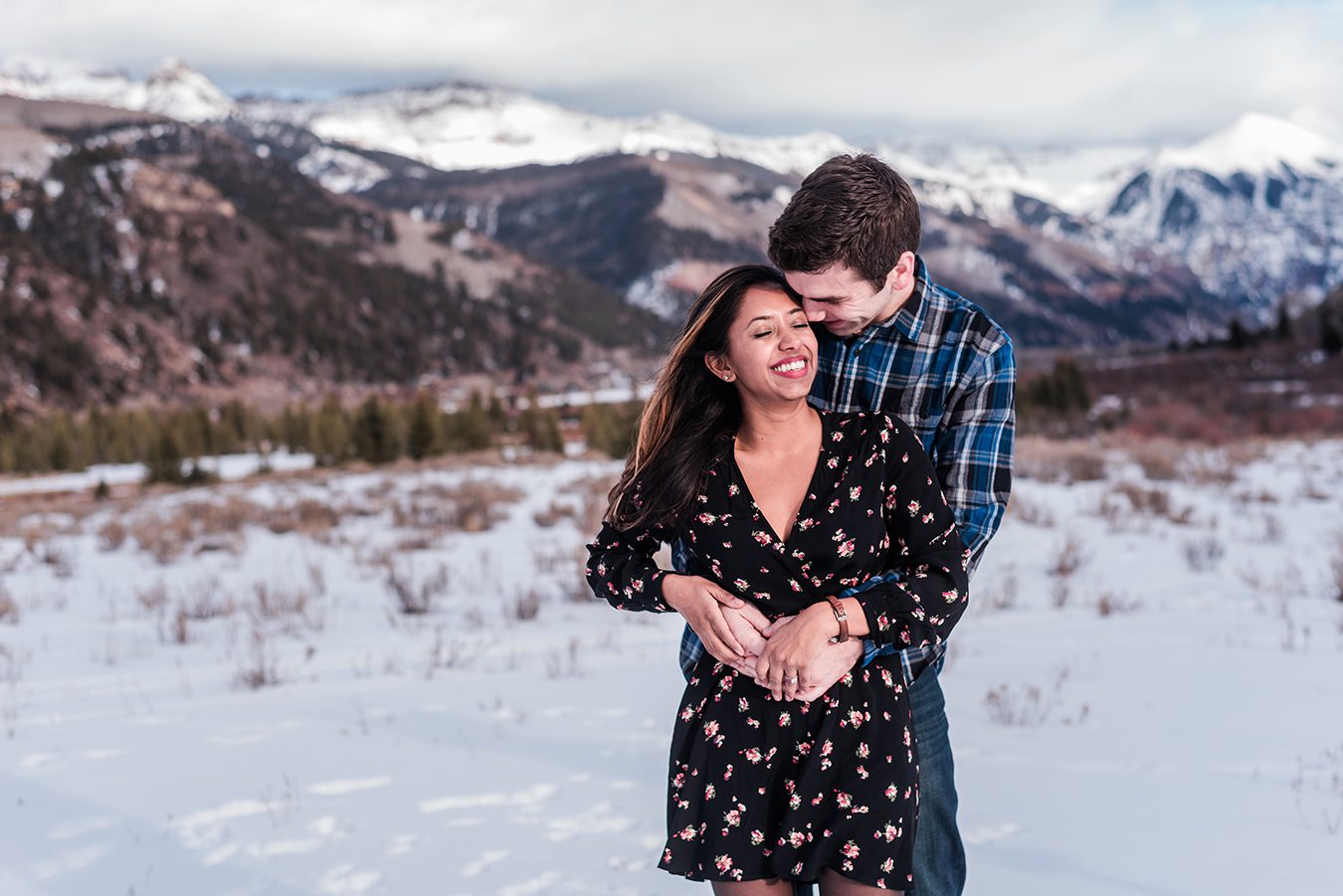 Bo & Shivani's Winter Engagement Photos in Telluride | Amanda Matilda Photography