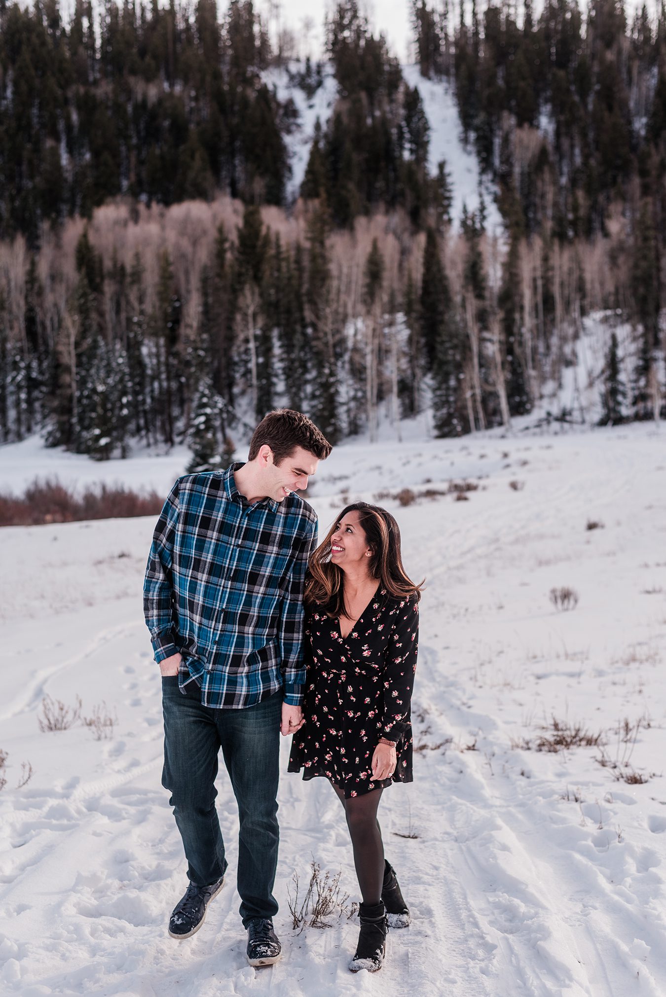 Bo & Shivani's Winter Engagement Photos in Telluride | Amanda Matilda Photography