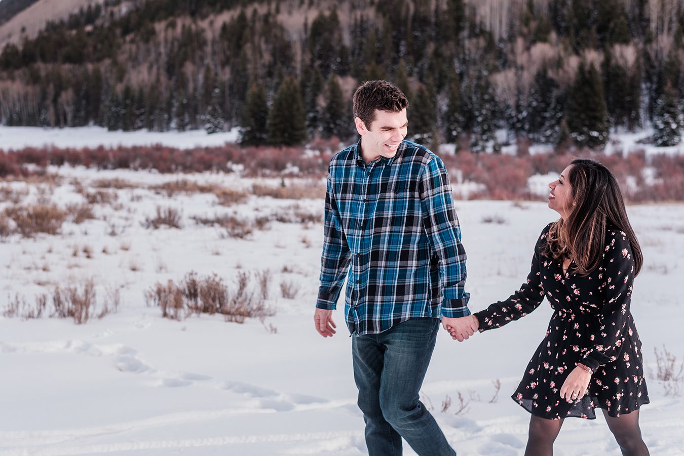 Bo & Shivani's Winter Engagement Photos in Telluride | Amanda Matilda Photography