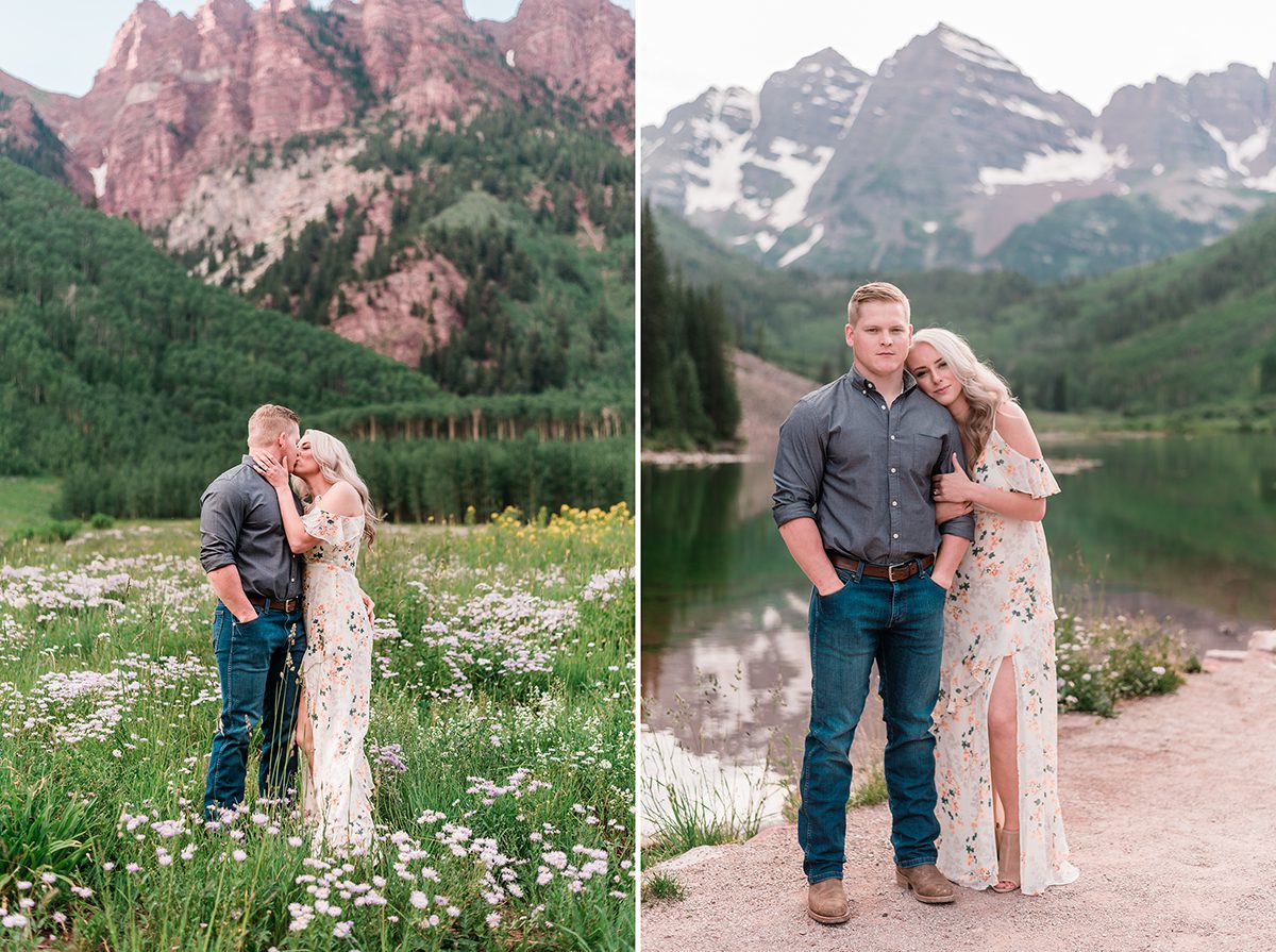 Tyler & Taylor | Aspen Engagement Photos at Maroon Bells