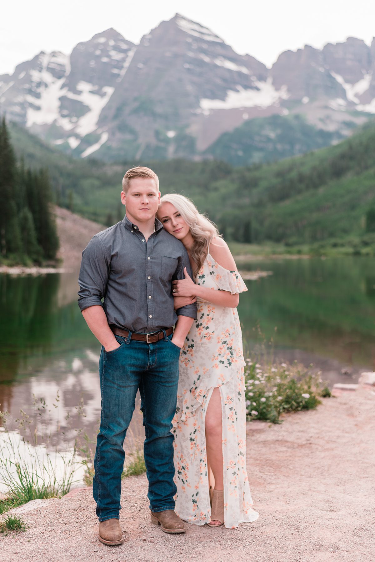 Tyler & Taylor Engagement Photos at Maroon Bells in Aspen