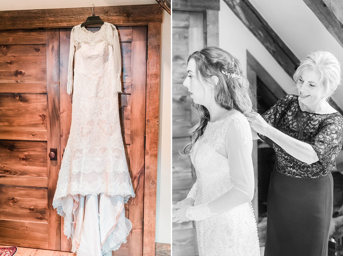 Bride getting ready at VRBO in Crested Butte